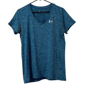 Under Armour Blue V Neck Tech Athletic Short Sleeve